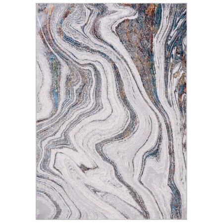 Safavieh 8 x 10 ft. Amelia Contemporary Power Loomed Rectangle Rug Grey & Blue Gold ALA211H-8